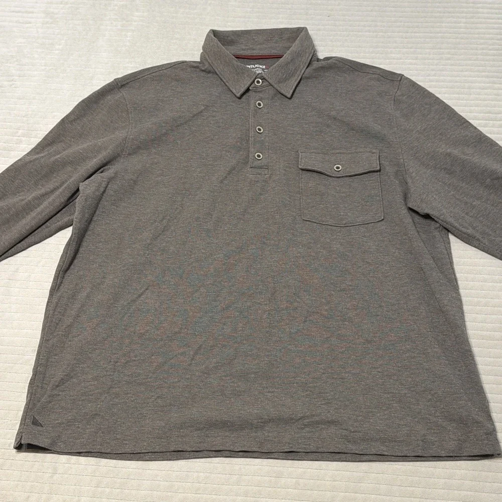 UNTUCKit Matthieu Heavyweight Long-Sleeve Polo Shirt gray Regular Fit Mens XL